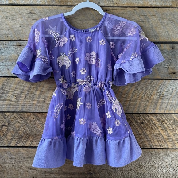 Disney Rapunzel Dress Girls Size 5/6 Disney Store Tangled Princess Purple Floral - Picture 2 of 13